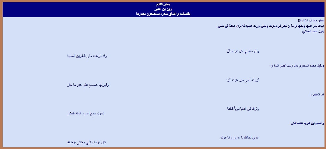 بقصائده وعشاق شعره يستمتعون بعبيرها